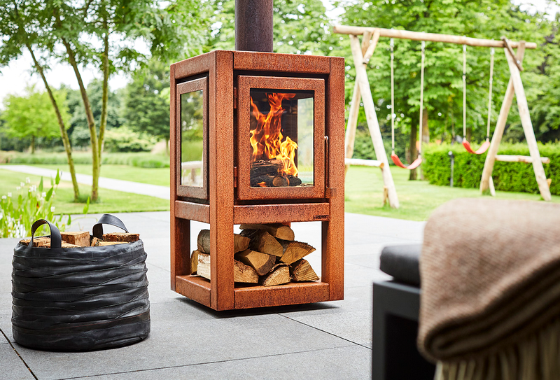 RB73 QUARUBA XL mobile Gartenkamin fahrbar