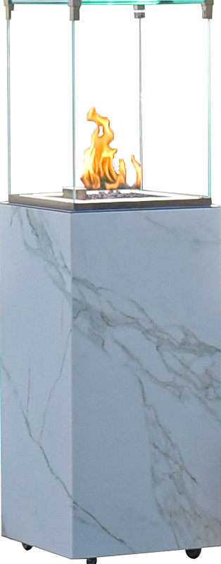 neocube-o Calacatta silk Terrassenheizer freigestellt
