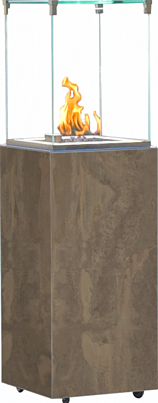 neocube-o Sofia Cuprum silk Terrassenkamin freigestellt