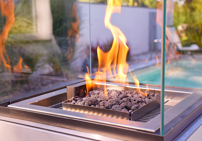 neocube-o Zimbabwe riverwashed Flammenbild Gasbrenner