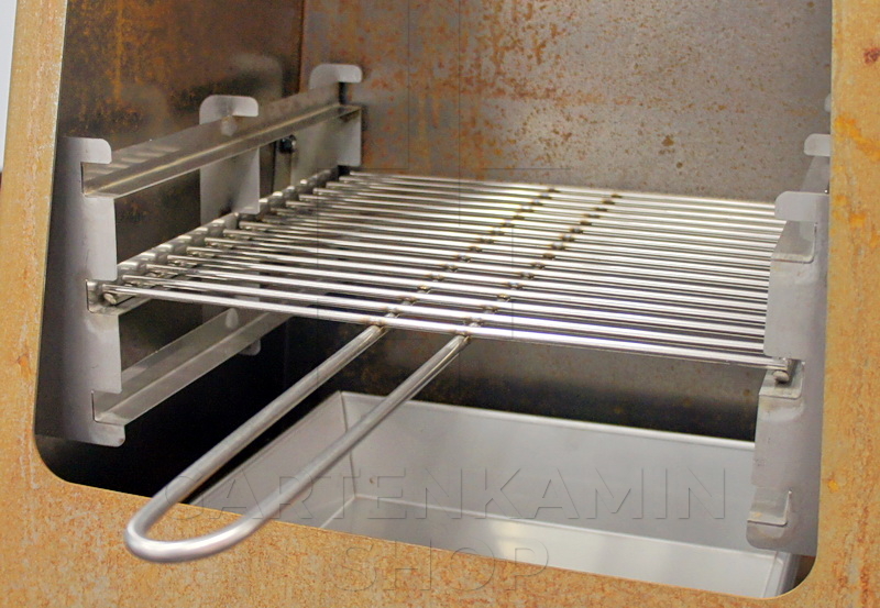 Jotul Loke Grillrost-Set aus Edelstahl verbaut