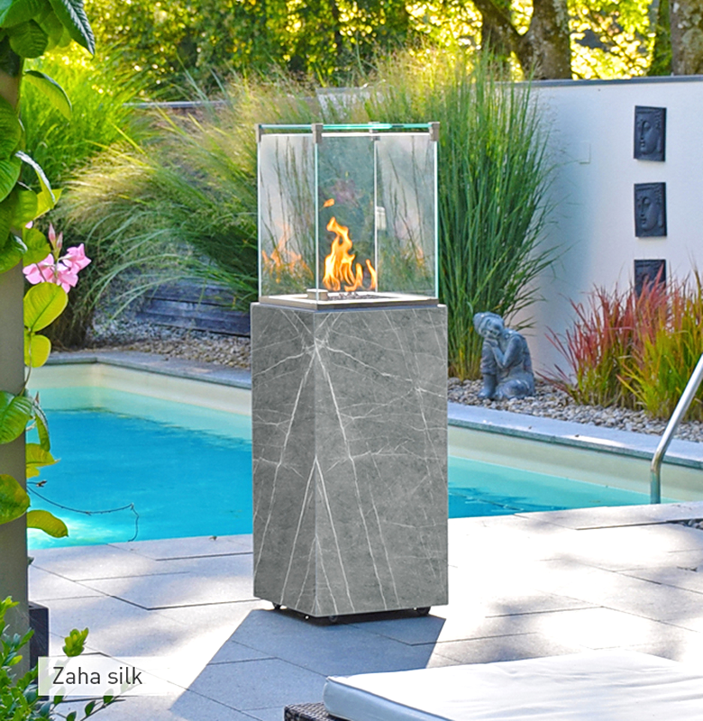 neocube-o Zaha silk Gas-Terrassenkamin