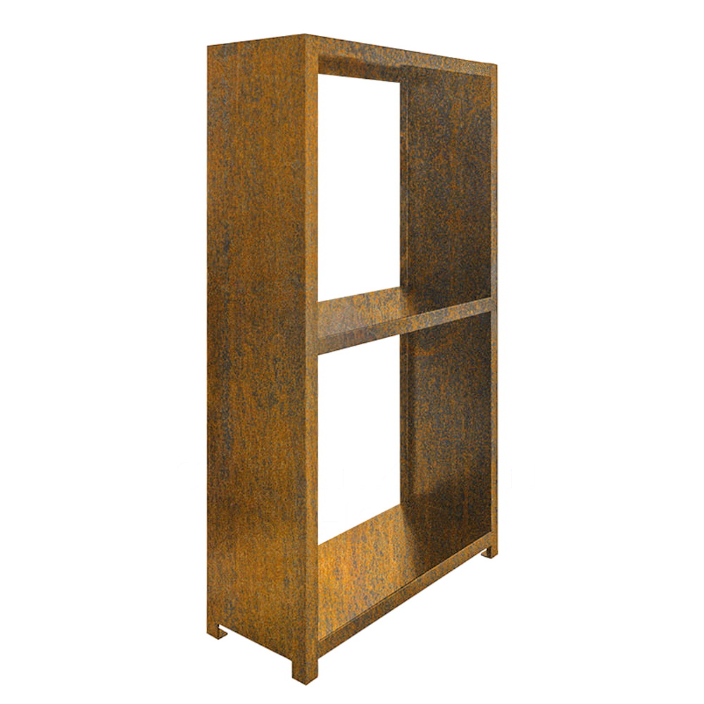 Holzregal Puun aus Cortenstahl