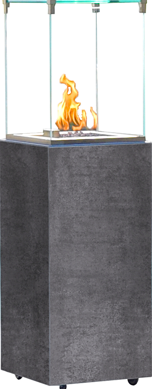 neocube-o Iron Grey satin Terrassenkamin freigestellt